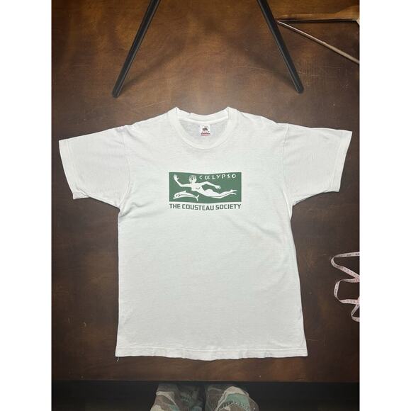VTG 90s Calypso The Jacques Cousteau Society Short Sleeve T Shirt (Size L) RARE - Picture 11 of 12